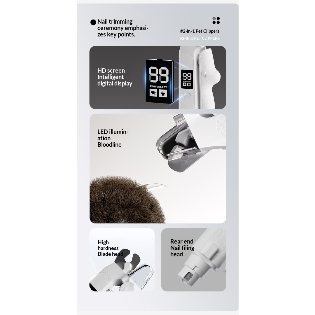 2-in-1 Electric Pet Nail Clipper and Grinder product image 2